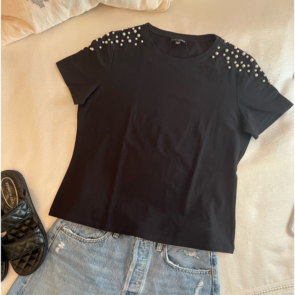 Pearl embellished top